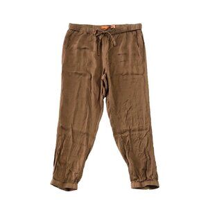Joe Fresh Pants Womens 12 Mustard Brown Elastic Waist Casual Loose Fit Joggers